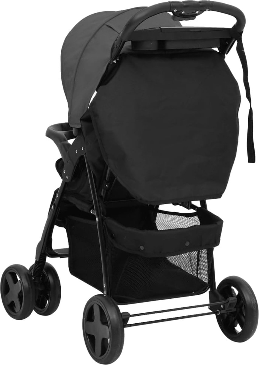 Vidaxl Kinderwagen 2-in-1 Staal Donker En - Grijs