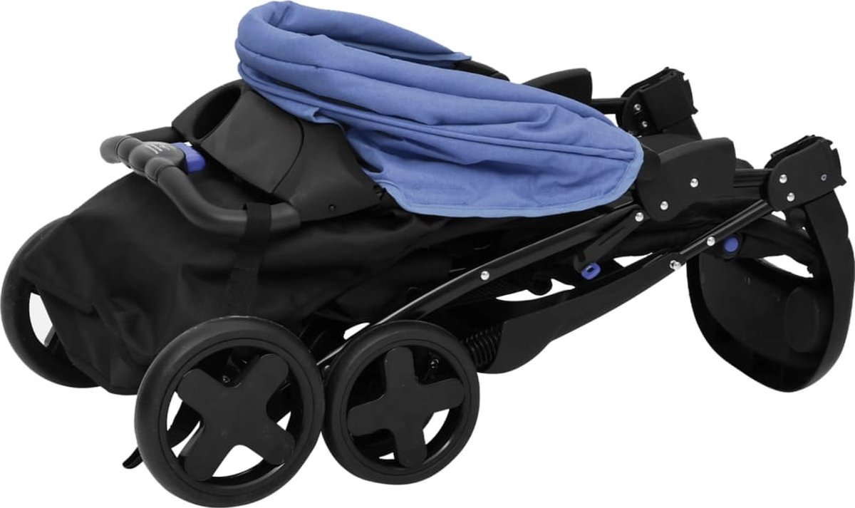 Vidaxl Kinderwagen 3-in-1 Staal Marine En - Blauw