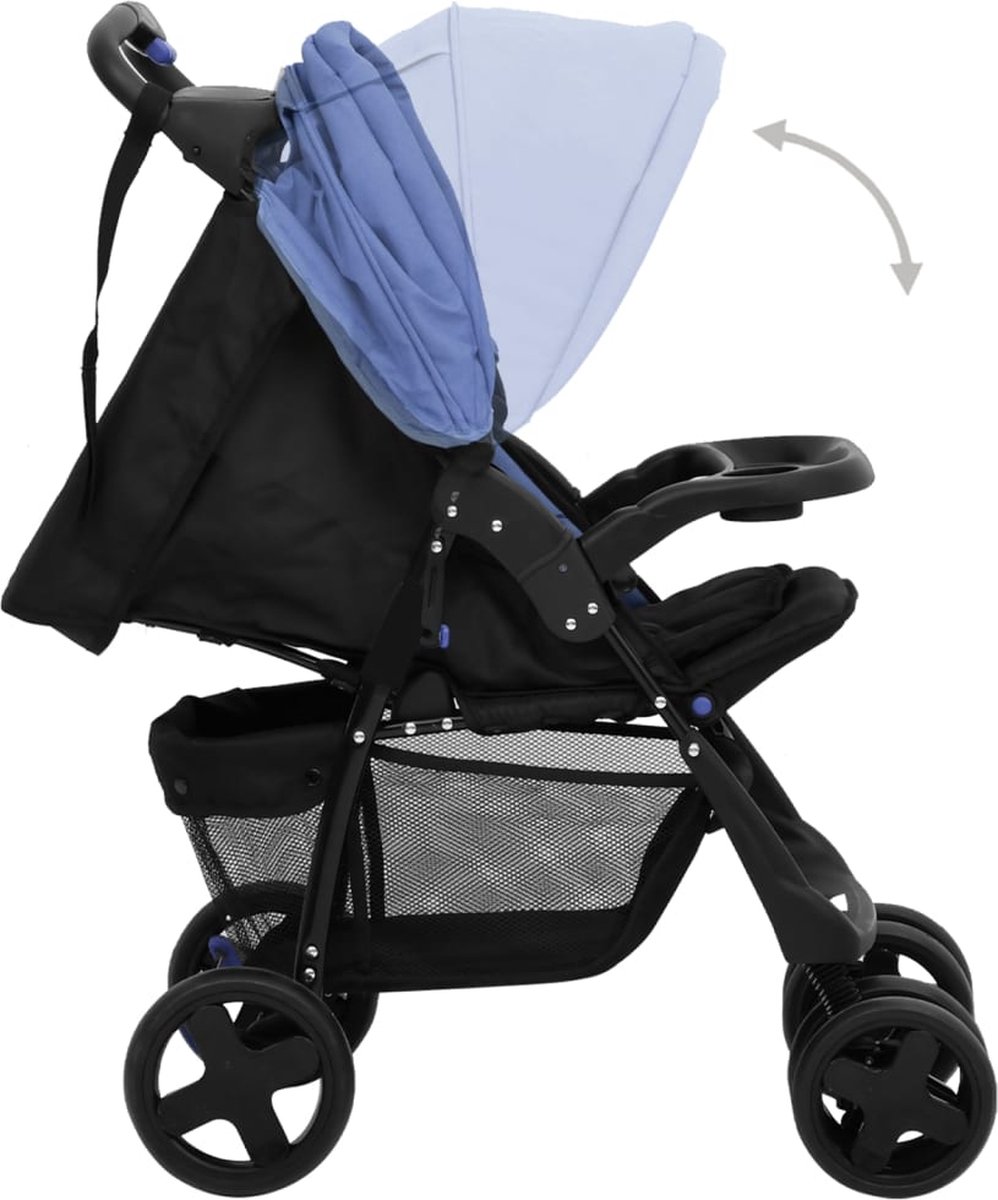 Vidaxl Kinderwagen 3-in-1 Staal Marine En - Blauw