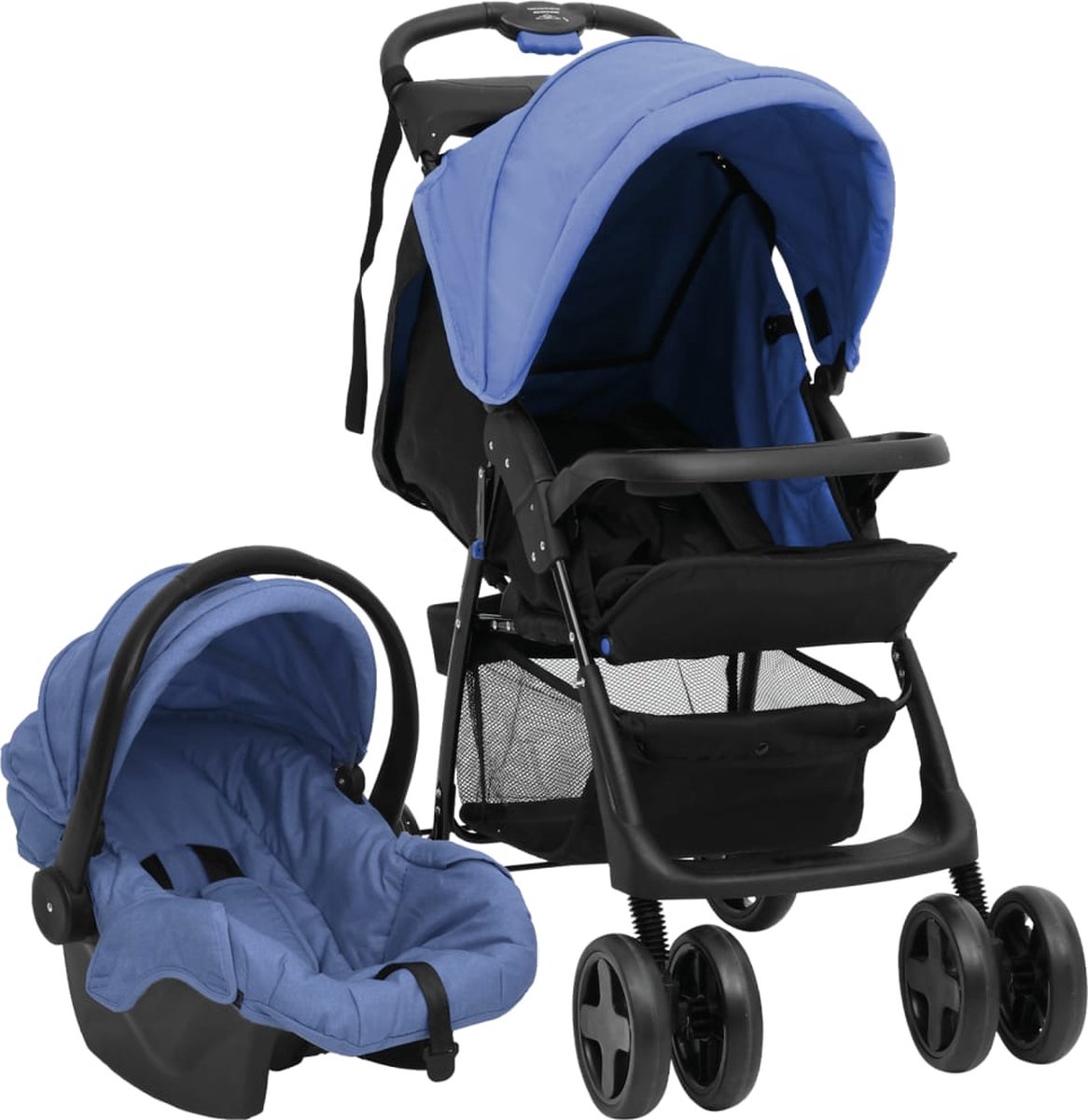 Vidaxl Kinderwagen 3-in-1 Staal Marine En - Blauw