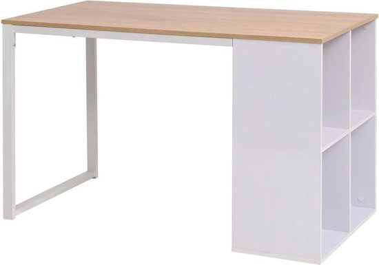 Vidaxl Schrijftafel 120x60x75 Cm Eikenkleur En - Wit