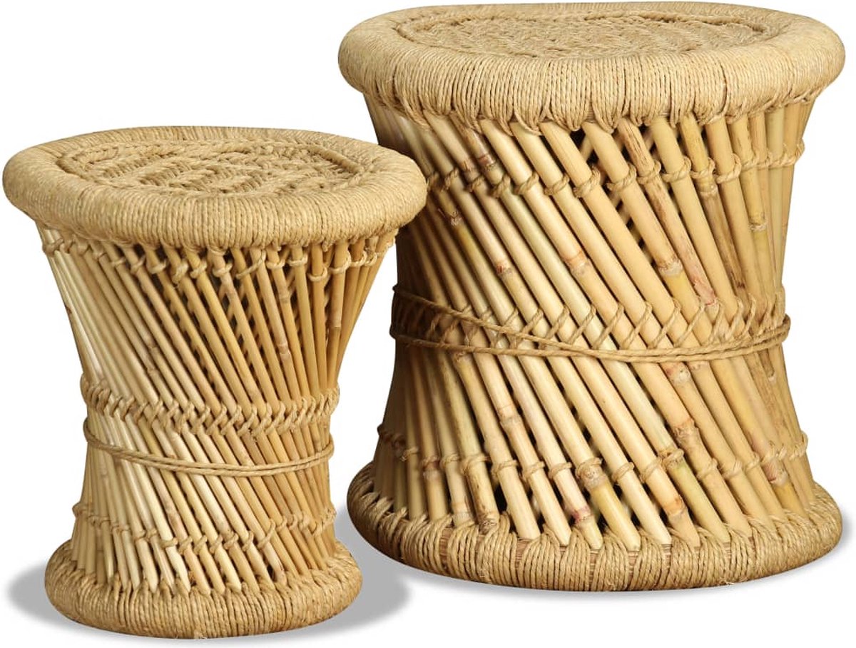 Vidaxl Krukken 2 St Bamboe En Jute - Bruin