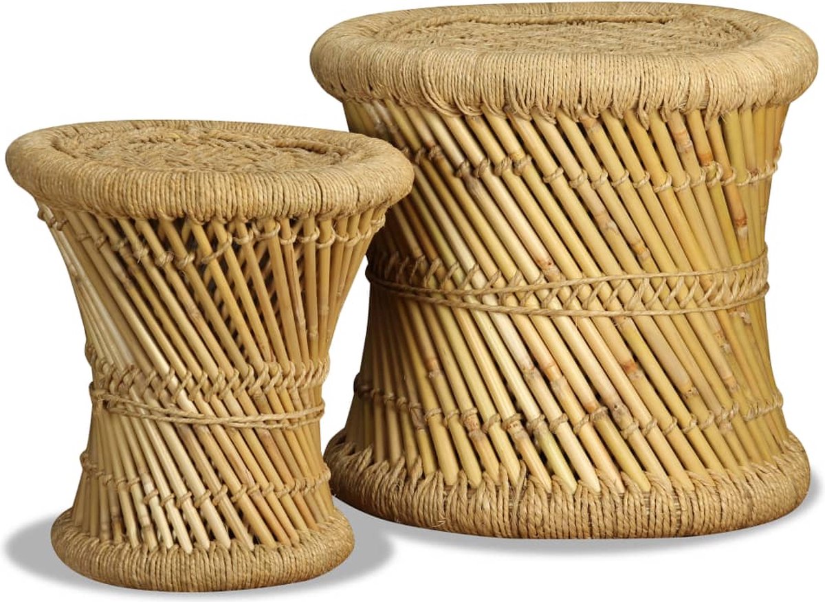 Vidaxl Krukken 2 St Bamboe En Jute - Bruin