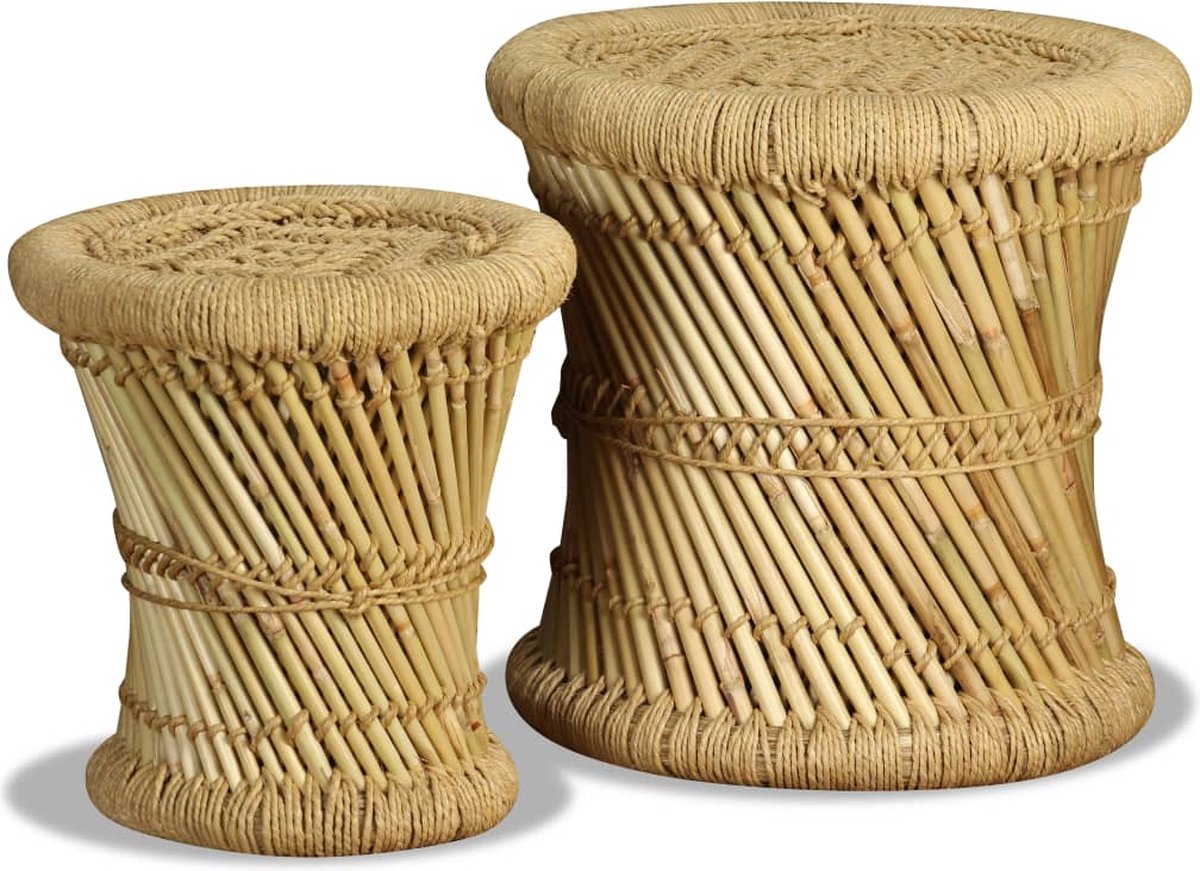 Vidaxl Krukken 2 St Bamboe En Jute - Bruin