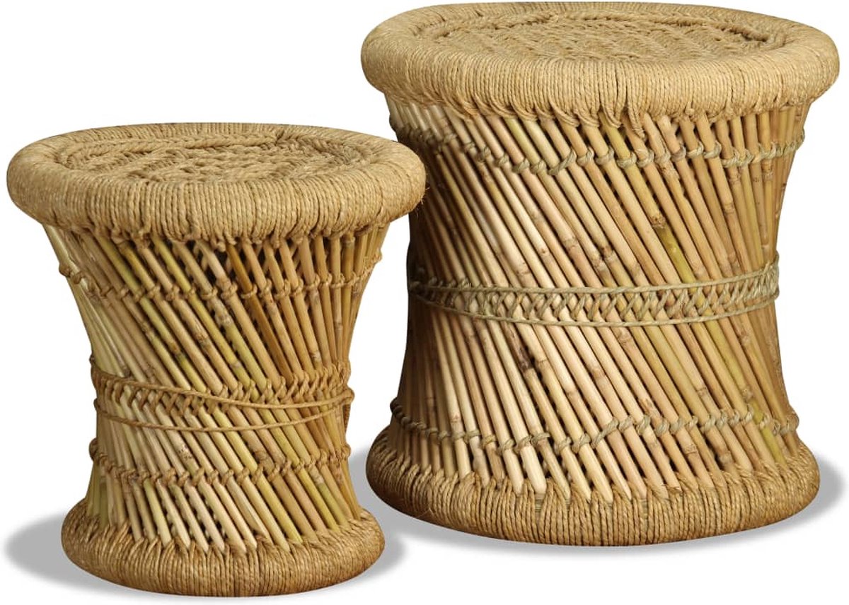 Vidaxl Krukken 2 St Bamboe En Jute - Bruin