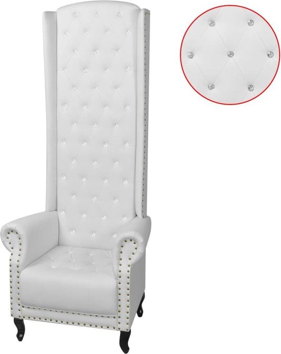 Vidaxl Hoge Fauteuil 77x65x181 Cm - Blanco