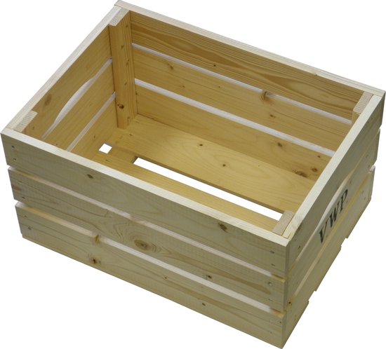 VWP Fietskrat Hout Naturel 40 Liter