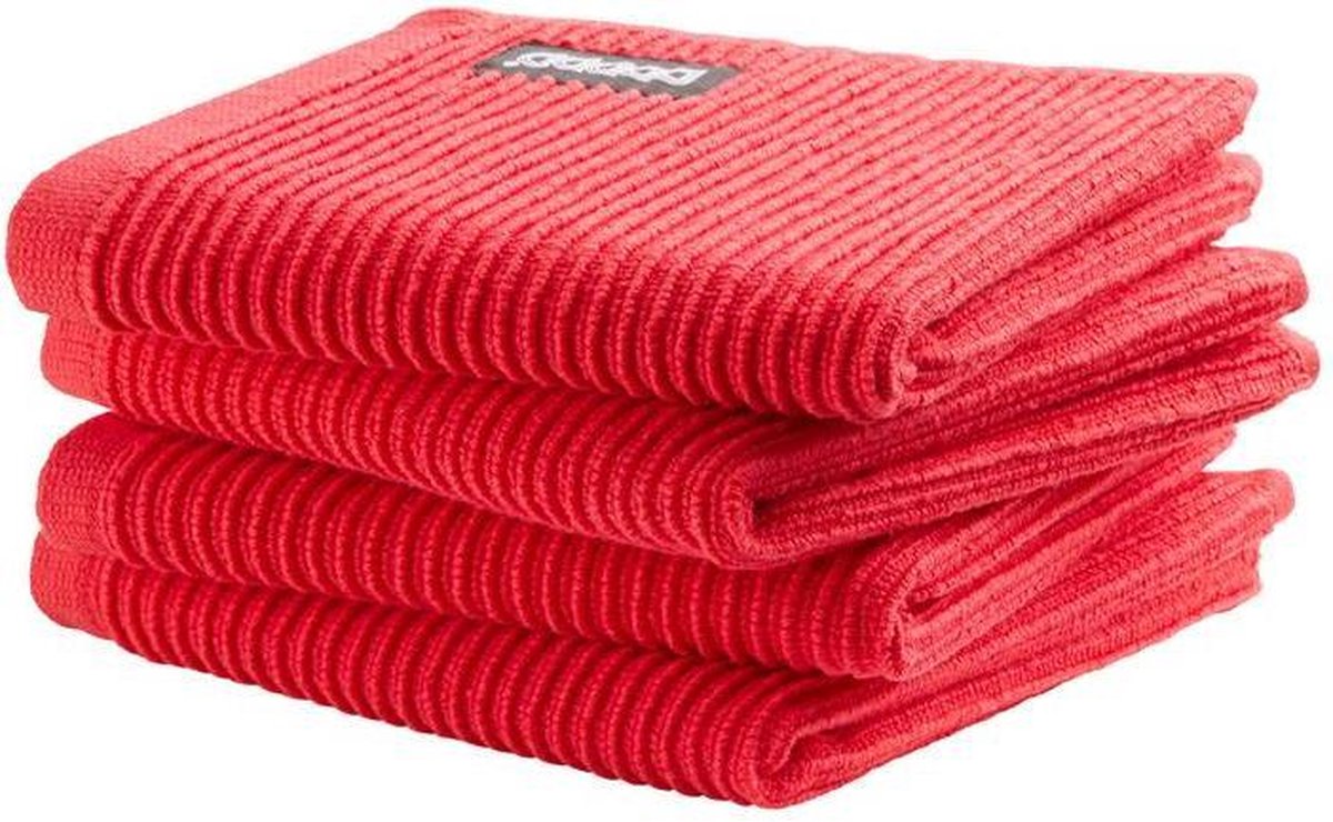 DDDDD Vaatdoek Basic Classic Red (4 Stuk - Rood