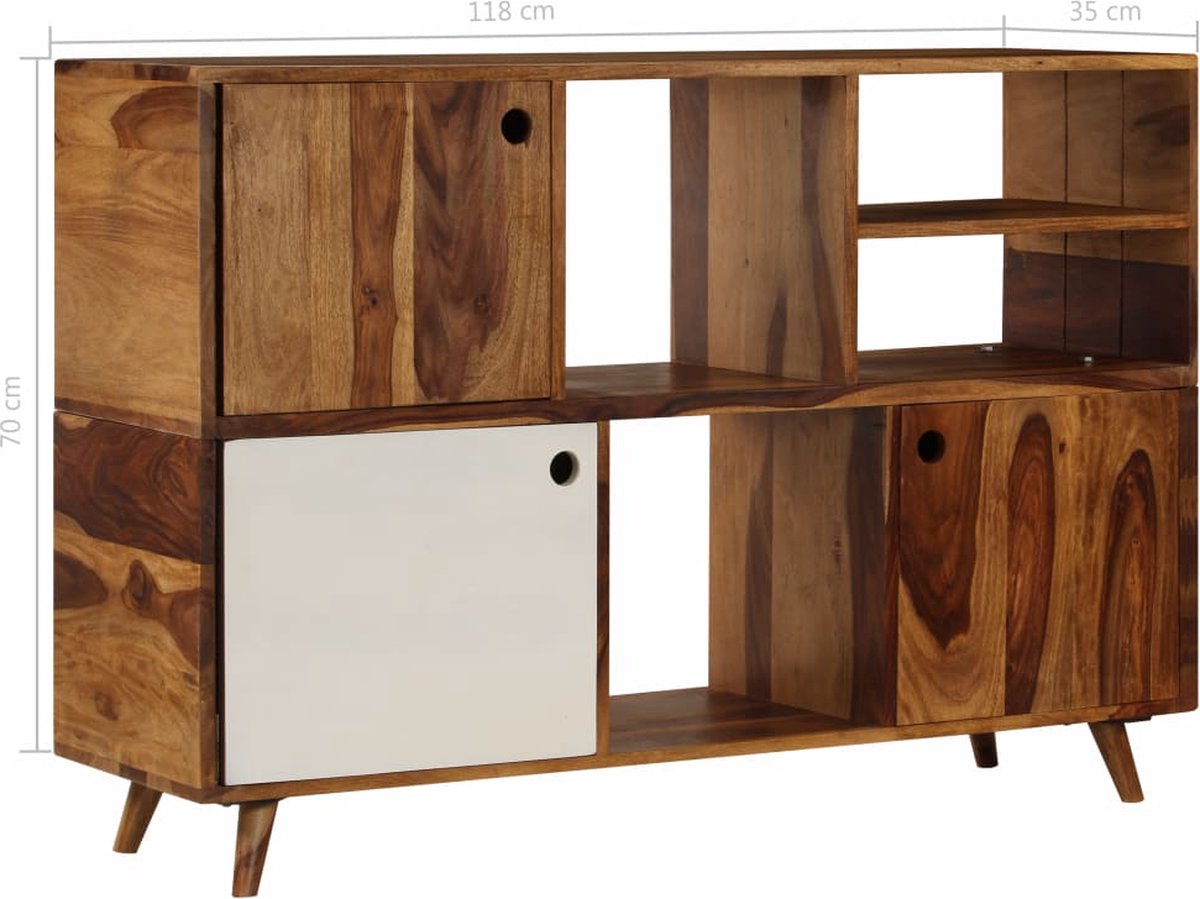Vidaxl Dressoir 118x35x70 Cm Massief Sheeshamhout - Bruin