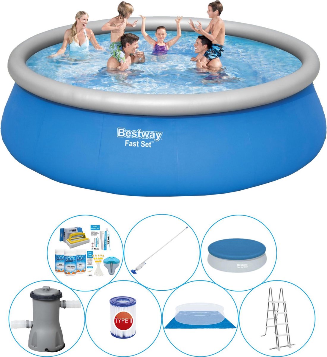 Bestway Fast Set Rond 457x84 Cm - Zwembad Super Deal - Blauw