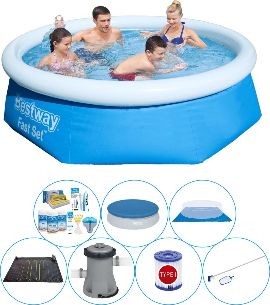 Bestway Fast Set Rond 244x66 Cm - Zwembad Met Accessoires - Blauw