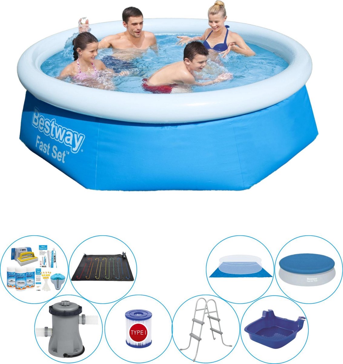 Bestway Fast Set Rond 244x66 Cm - Zwembad Deal - Blauw