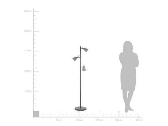 Beliani Mistago Staande Lamp Staal 28 X 28 Cm - Grijs