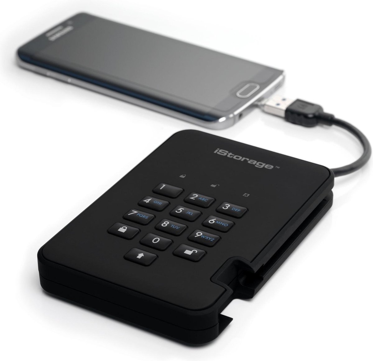 iStorage diskAshur 2 externe harde schijf 3000 GB - Zwart