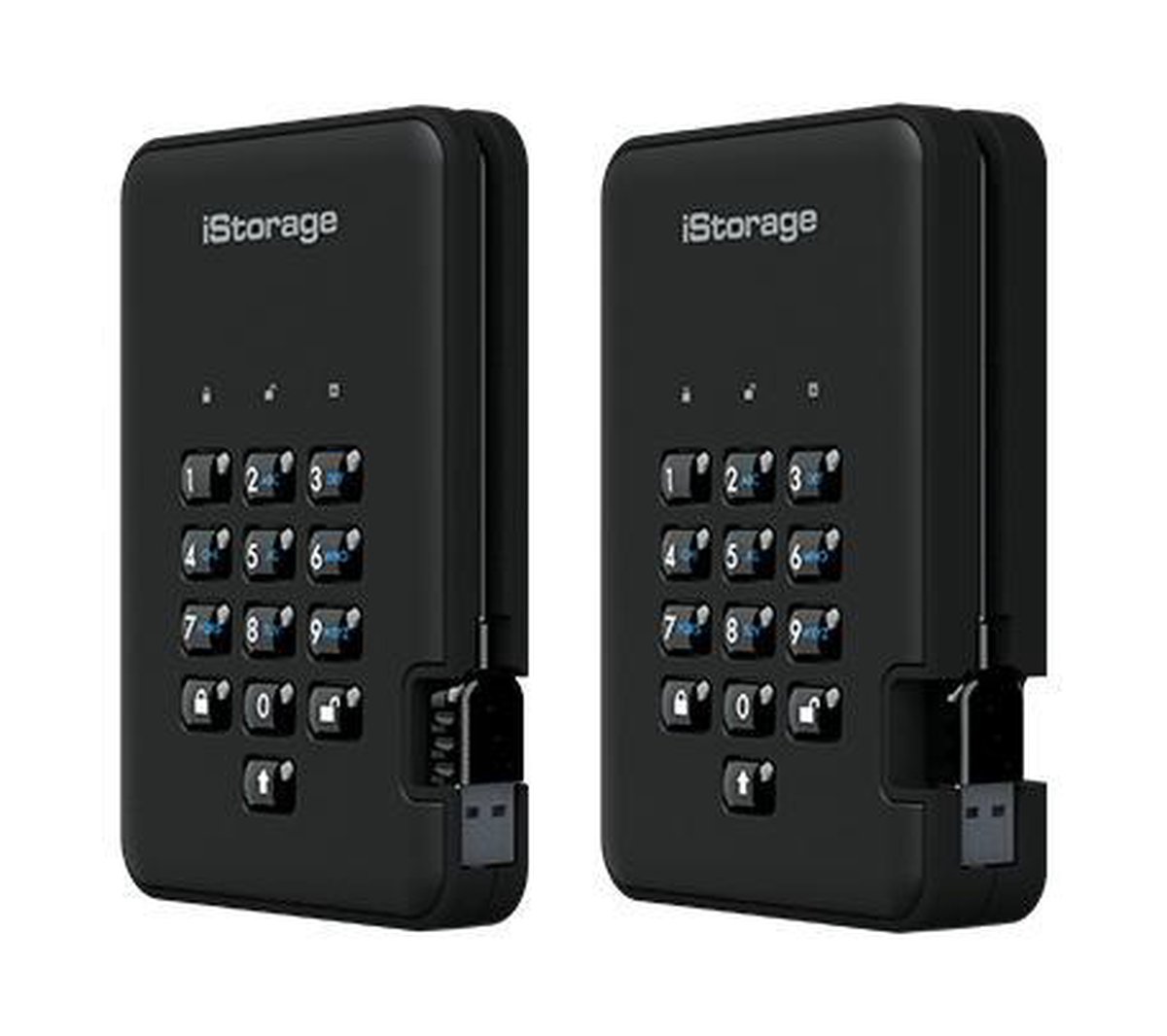 iStorage diskAshur 2 externe harde schijf 3000 GB - Zwart