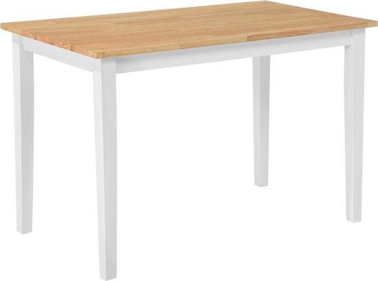 Beliani Georgia Eettafel Rubberhout 68 X 114 Cm - Bruin