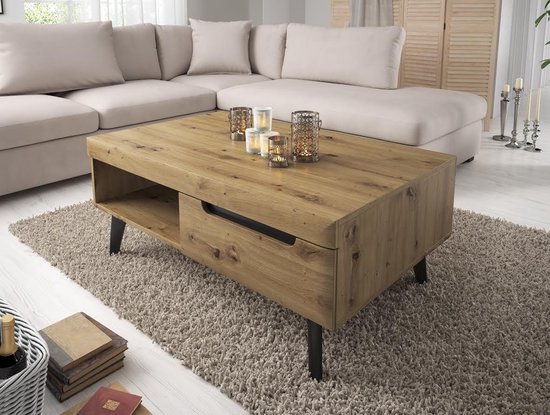 Meubella - Salontafel Nebraska - Eiken - 107 Cm - Bruin