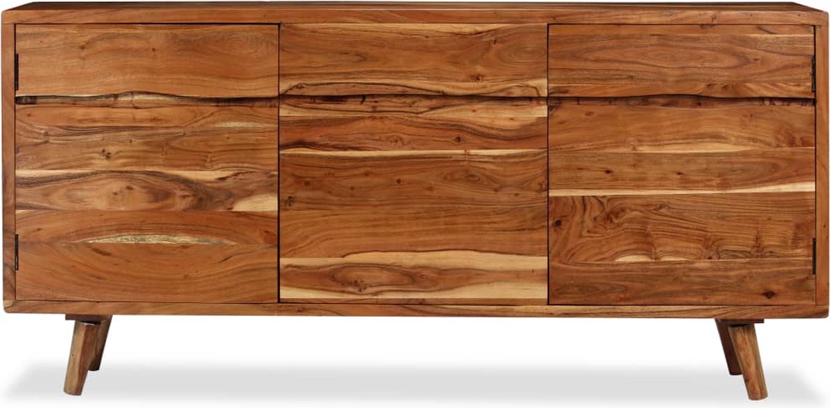 Vidaxl Dressoir Met Bewerkte Deuren 160x40x75 Cm Massief Hout - Bruin