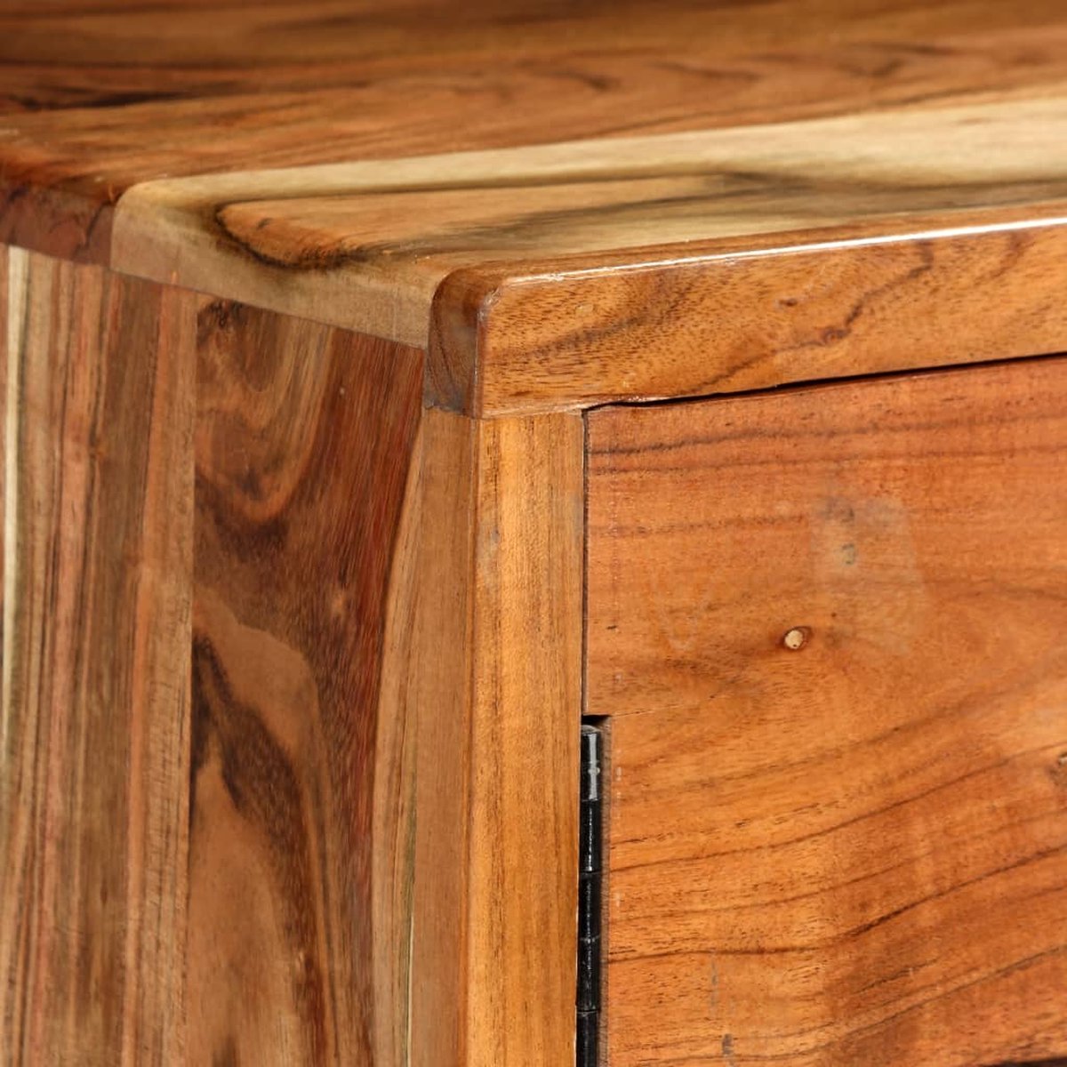 Vidaxl Dressoir Met Bewerkte Deuren 160x40x75 Cm Massief Hout - Bruin
