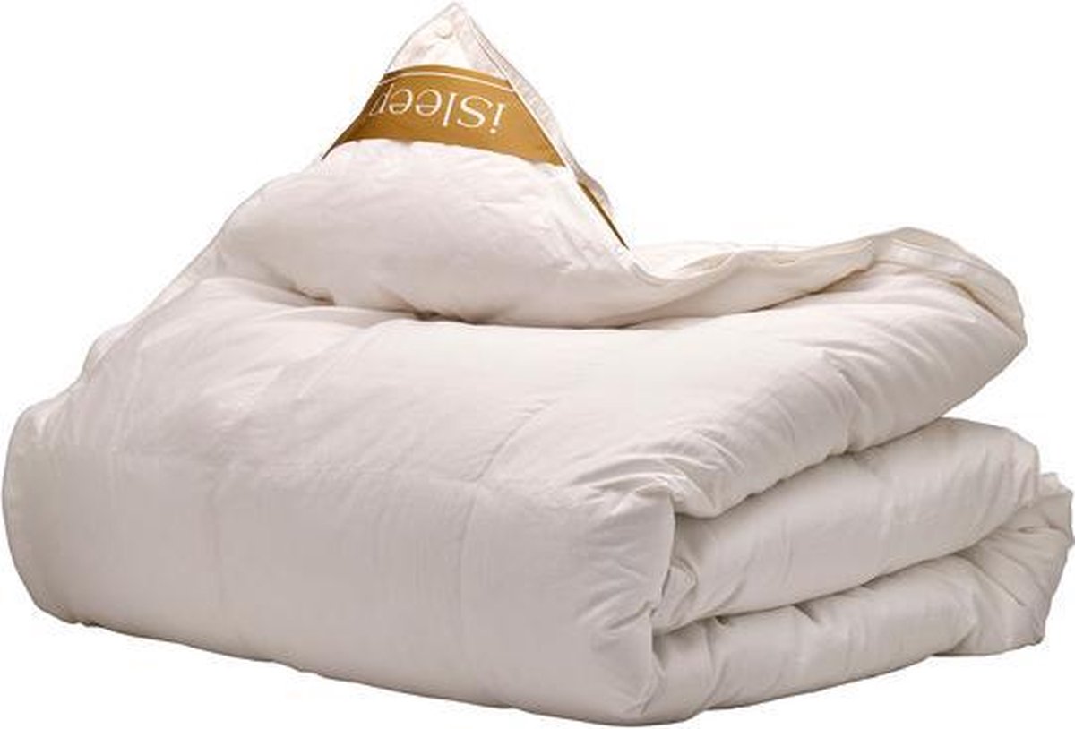 iSleep Goud Ganzendons 4-seizoenen Dekbed - 2-persoons 200x220 Cm - Wit