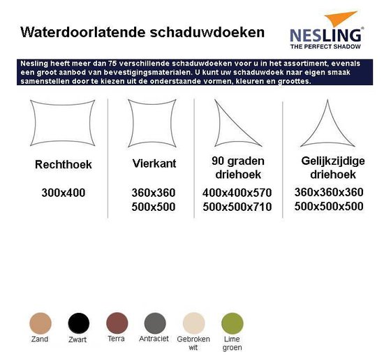 Nesling Rechthoek 3,0 X 4,0 X 3,0 X 4,0m, - Zwart
