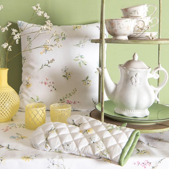 Clayre & Eef Tafelkleed 130x180 Cm - Wit