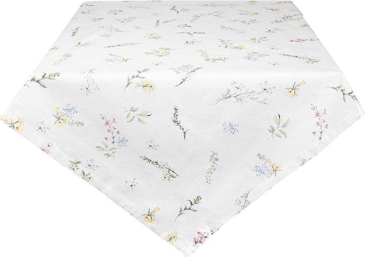 Clayre & Eef Tafelkleed 130x180 Cm - Wit