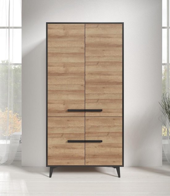 Meubella - Kast Frey - Licht Eiken 91 Cm - Bruin