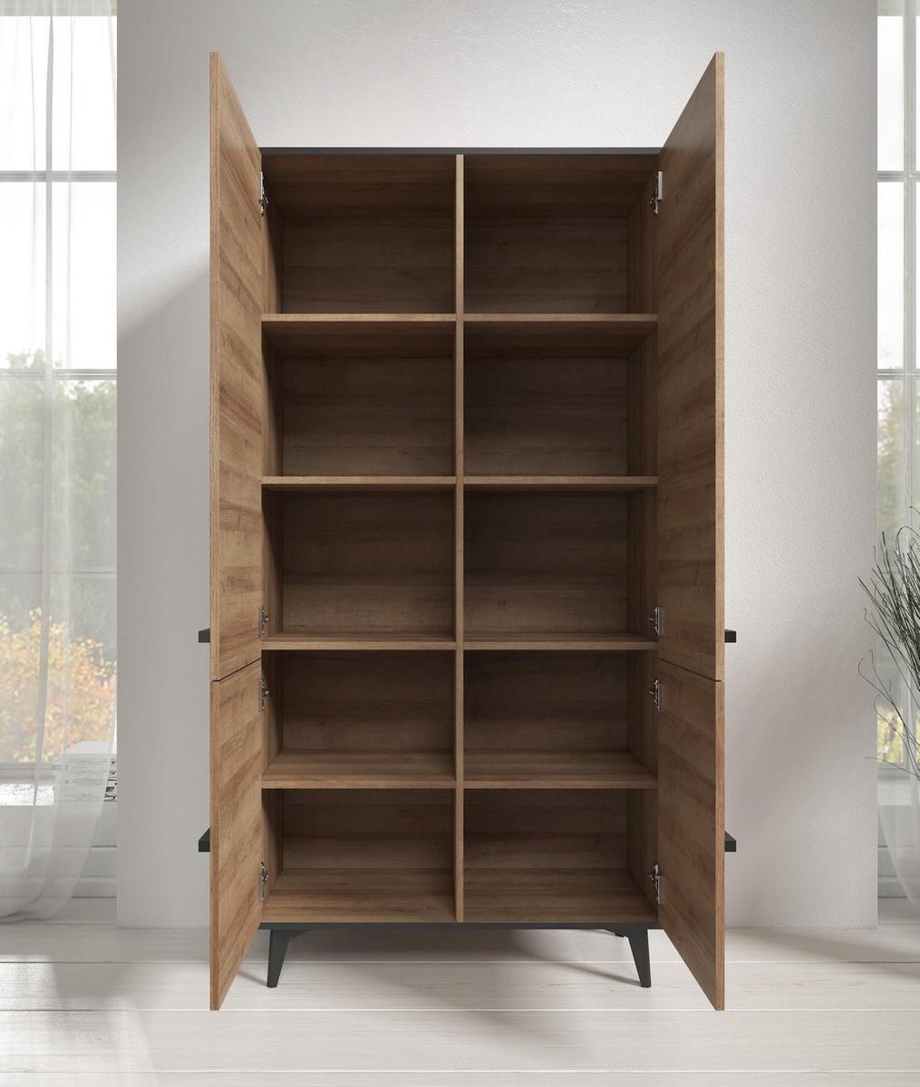 Meubella - Kast Frey - Licht Eiken 91 Cm - Bruin