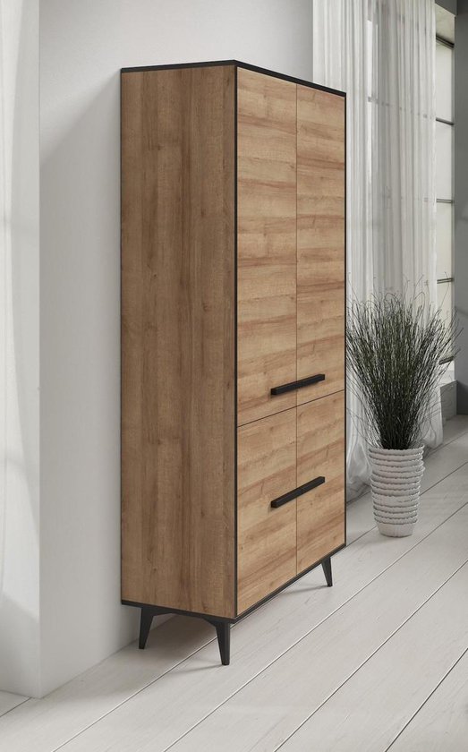 Meubella - Kast Frey - Licht Eiken 91 Cm - Bruin