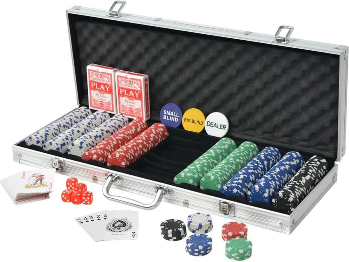 Vidaxl Pokerset Met 500 Chips Aluminium