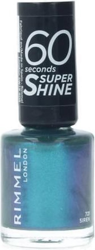 Rimmel 60 Seconds Blue Glitter - 721 Blue Glitter 8 Ml - Zwart