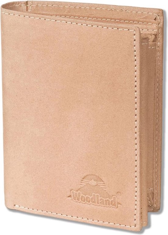 Woodland Billfold Hoog Portemonnee Leer - Heren En Dames - Anti Skim Rfid Bescherming - - Beige