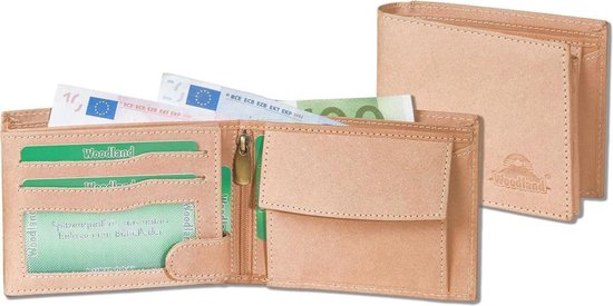 Woodland Heren Portemonnee Billfold Met Rfid Bescherming Leer - Beige