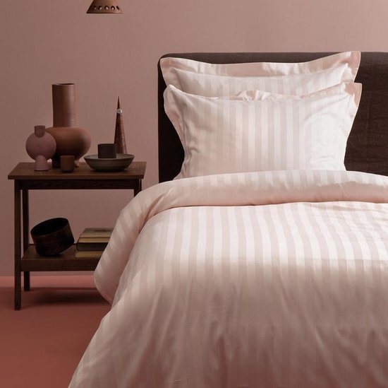 Damai Linea Dekbedovertrek - 2-persoons (200x200/220 Cm + 2 Slopen) - Katoen Satijn - Blush - Roze