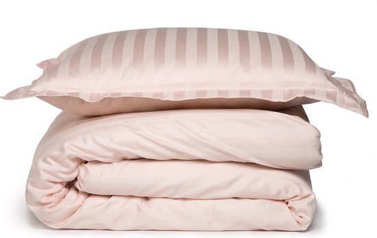 Damai Linea Dekbedovertrek - 2-persoons (200x200/220 Cm + 2 Slopen) - Katoen Satijn - Blush - Roze