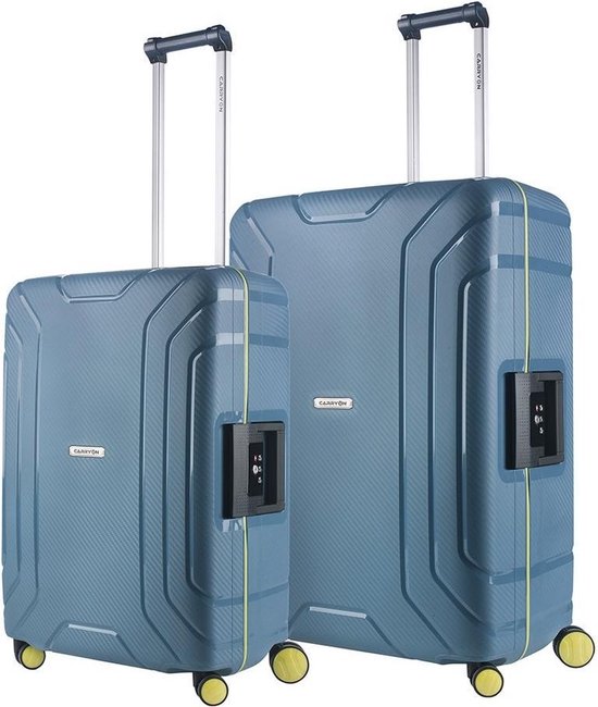 Carry On Steward Tsa Kofferset - 2 Delige Trolleyset - Met Vaste Sloten - Ijs - Blauw