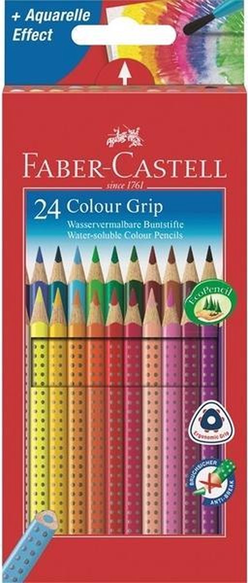 Faber Castell Kleurpotlood Faber-castell Grip Kartonnen Etui A 24 Stuks