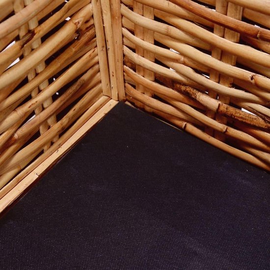 Vidaxl 2-delig Tuinbankstel Met Kussens Natuurlijk Rattan - Bruin