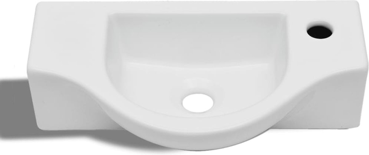 Vidaxl Wastafel Met Kraangat Keramiek - Wit