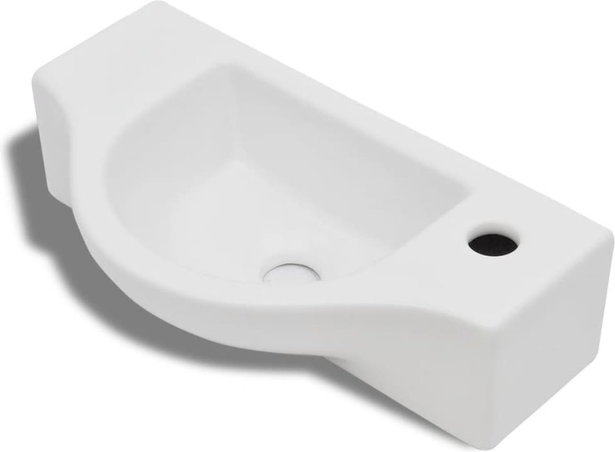 Vidaxl Wastafel Met Kraangat Keramiek - Wit