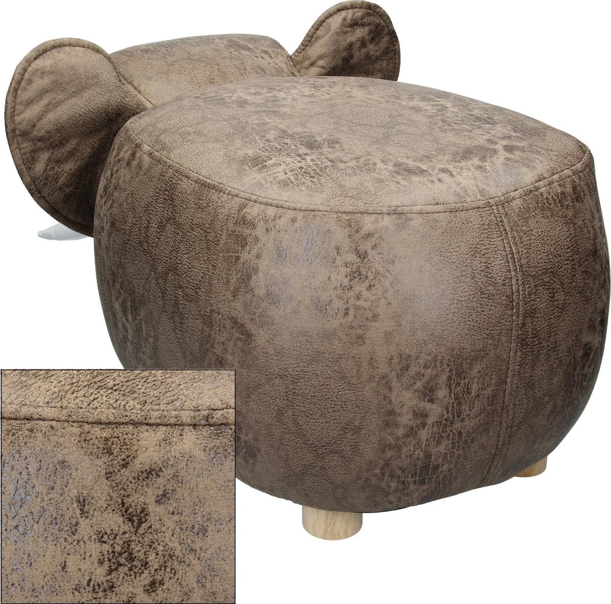 Home&Styling Kruk Olifant-vorm 64x35 Cm - Grijs