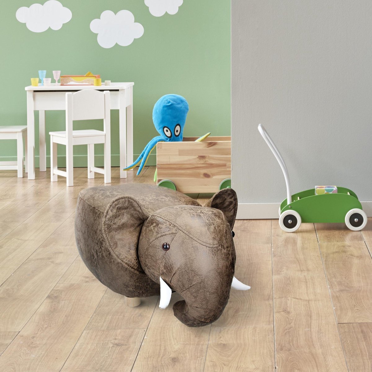 Home&Styling Kruk Olifant-vorm 64x35 Cm - Grijs