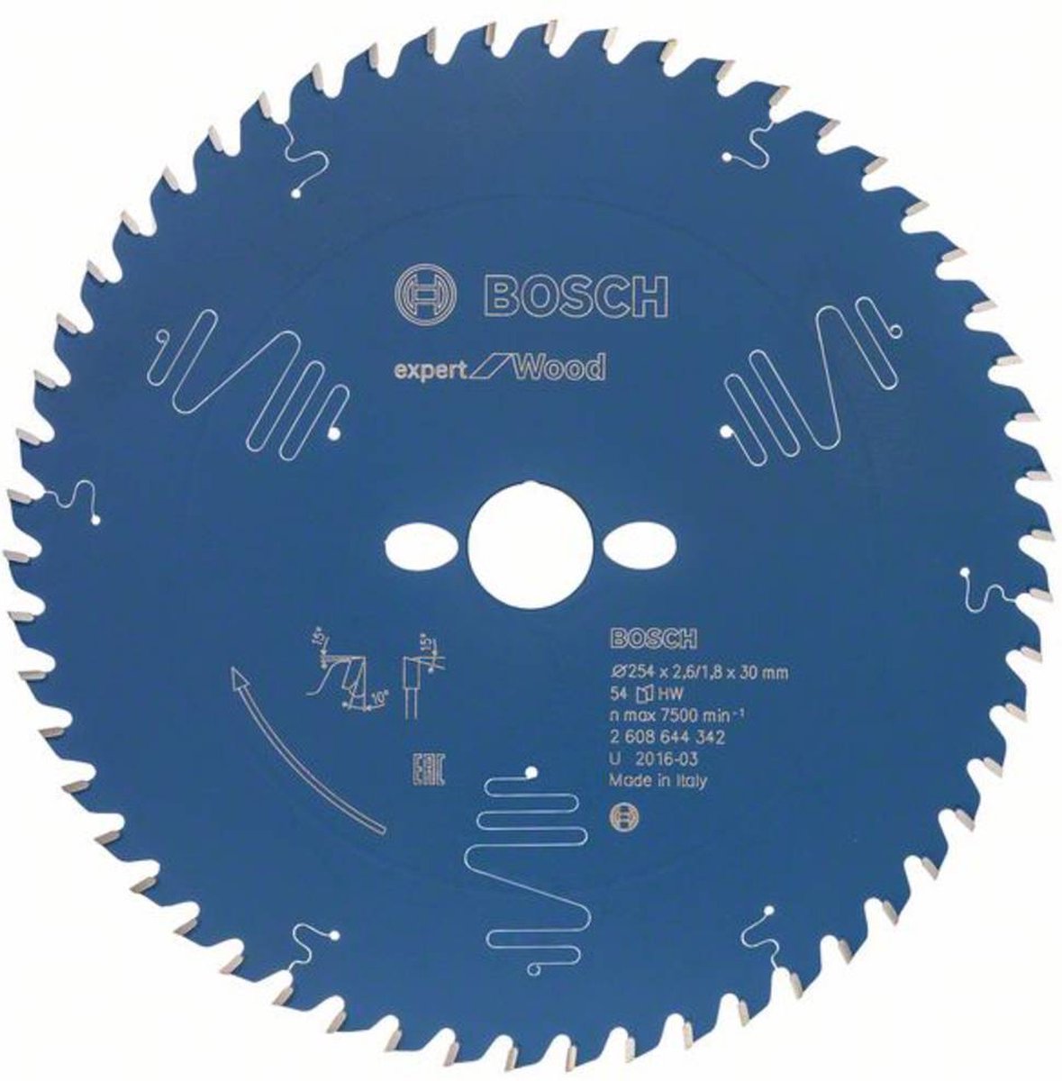 Bosch - Ø 254x30mm Hoja de sierra circular para madera 54 dientes