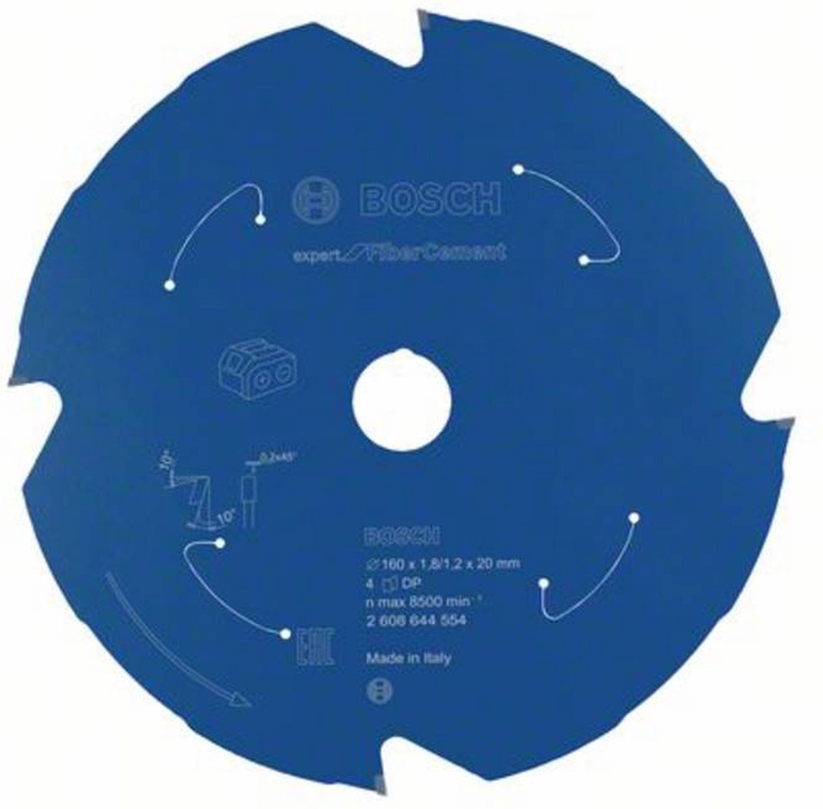 Bosch - Hoja de sierra circular Experto para fibra, 160 x 1.8 / 1.2 x 20, 4 dientes