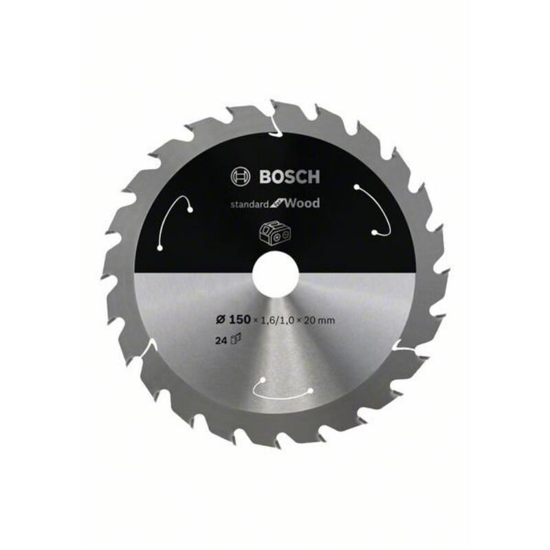 Bosch Hoja de sierra circular estándar para madera, 150x1.6 / 1x20, 24 dientes