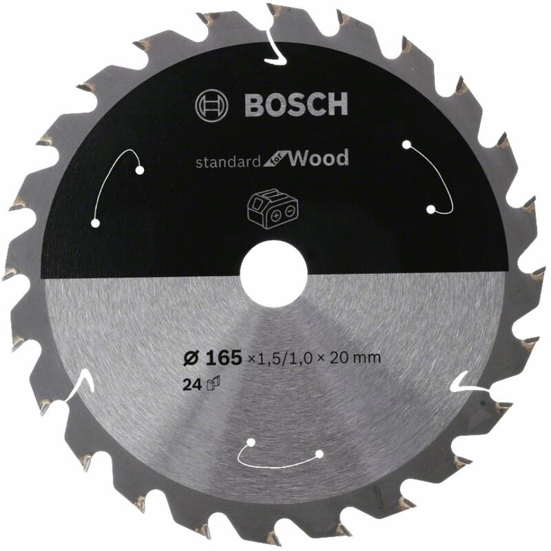 Bosch Hoja de sierra circular estándar para madera, 165x1.5 / 1x15.875, 24 dientes