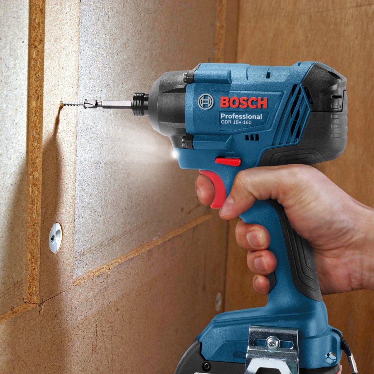 Bosch - 06019G5104 Atornillador de impacto a batería GDR 18V-160 0-2800rpm 0-3600ipm 1/4' + L-Boxx sin batería ni cargador