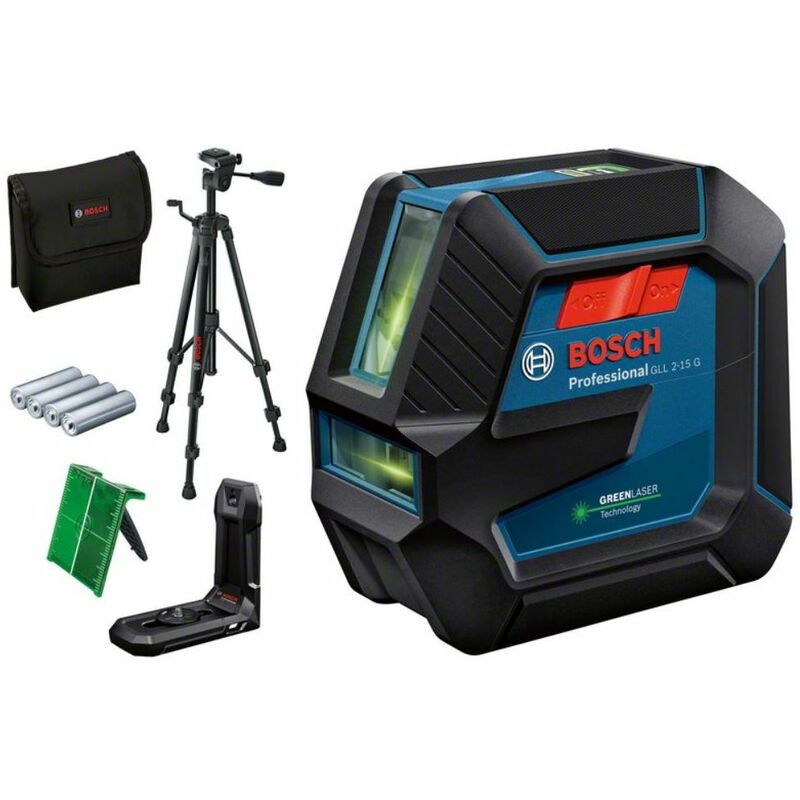 Bosch - Láser láser gll 2-15 g verde incl. Trípode BT 150 y Zuhhör