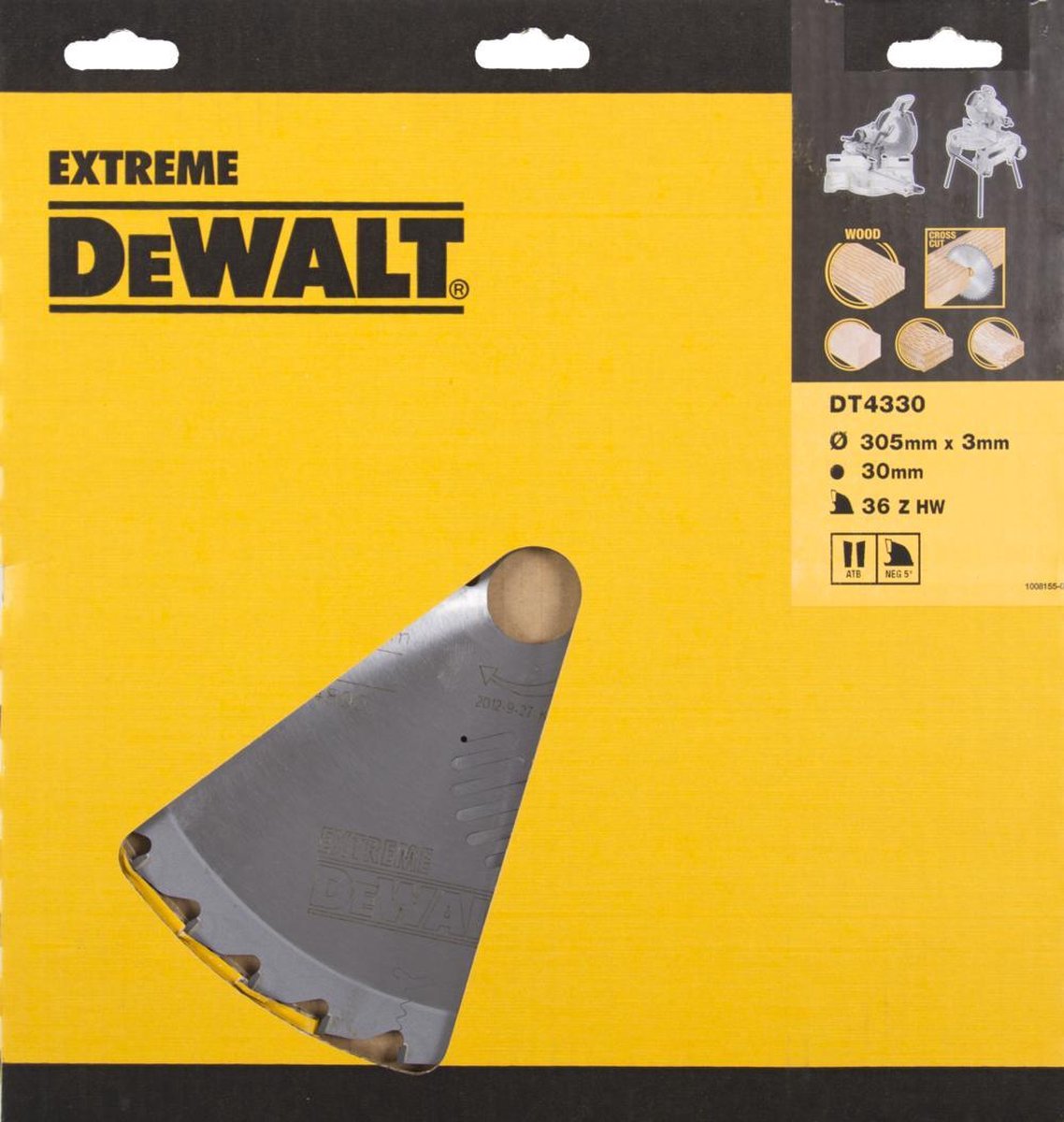 DeWalt - DT4330-QZ - Hoja para sierra circular estacionaria 305x30mm 36D ATB -5º